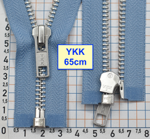 Блискавка 65см метал алюм № 5 YKK Японія  блідо джинсов (255)