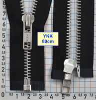 Блискавка 80см метал алюм № 5 YKK Японія чорний (1)