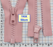 Блискавка трактор № 5 YKK Японія 50см  рожево фрезов (652)