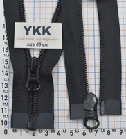 Блискавка YKK спіраль № 5 разьемна 65см № 580 чорна