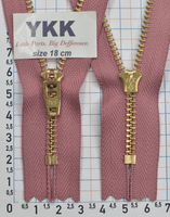 Блискавка метал джинсова золото №4 YKK Японія т розов (213)