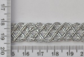 Тесьма парча шир 18мм №8270 срібло