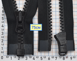 Блискавка 75см YKK трактор тип Т8 1бег чорна