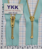Блискавка метал джинсова №4 YKK Японія 18см голуб (044)