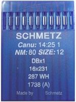 Голки DBX1 № 80 для прямострокових пром шв машин SCHMETZ Німеччина