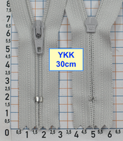 Блискавка 30см спіральна №3 YKK Японія біло алюминев (507)