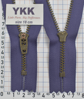 Блискавка метал № 4.5 джинсова антик YKK Японія 18см № 321