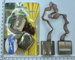 Магніт 3.5 х 3.5 см для штор на органзовій стрічці т. бежева