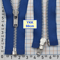 Блискавка 60см метал алюм №3 YKK Японія  лавандов електрик (279)