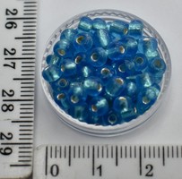 Бісер № 6 ф= 4мм 450гр сільвер 23в т блакитний