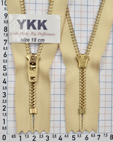 Блискавка метал джинсова №4 YKK Японія 18см св.беж (129)