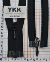 Блискавка 65см спіраль №3 YKK Японія CFOR-36-DAVDR2- E-P12N-REVERSE чорна