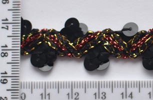 Тесьма обробна шир 18мм №8925 чорне золото