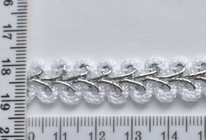 Тесьма парча шир 13мм №8867 срібло