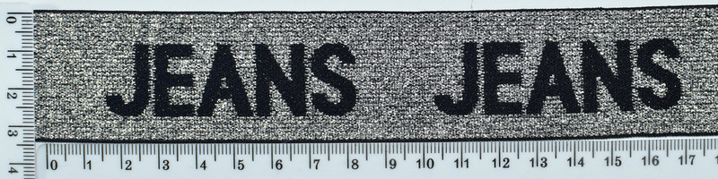 Гумка обробна шир 3,5 см JEANS срібло