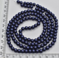 Бусина перли Ф 6мм скло на волосіні т синіи