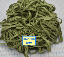 Шнур бавовна плоский шир 6мм оліва