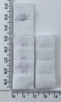 Застібка для бюстгальтеру на 1 гачок 2 ряду петель шир 2см білий (2)