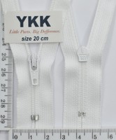 Блискавка спіднична № 3 YKK Японія 20см № 501 біла