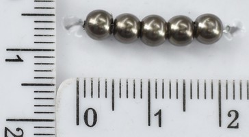 Бусина скло-перли Ф = 4 мм на волосіні т сірий