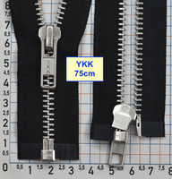 Блискавка 75см метал алюм № 5 YKK Японія чорний (1)