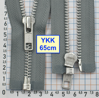 Блискавка 65см метал алюм № 5 YKK Японія  світло сіро смарагдов  (726)