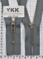 Блискавка метал № 4.5 джинсова антик YKK Японія 18см № 578 сіро - синя