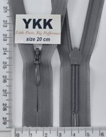 Блискавка спіраль №2 YKK Японія потайна нейлон 20см (384) т сірий