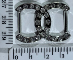 Пряжка перетяжка під тасьму шир 1,5 см срібло уп = 6 шт