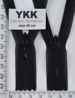 Блискавка спіраль №2 YKK Японія потайна нейлон 45см чорна