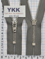 Блискавка метал джинсова № 4.5 срібло YKK Японія 18см № 860