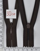 Блискавка спіраль №3 потайна х / б 30cм ср.корічн (303)