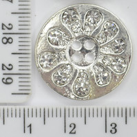 Гудзик ф = 20мм метал 4отв №1906 срібло