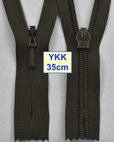 Блискавка 35см потайна бабовняна №3 YKK №305 Японія темний хакі (757)