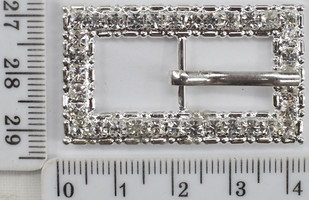 Пряжка страза №71133 щір 1,5 см срібло