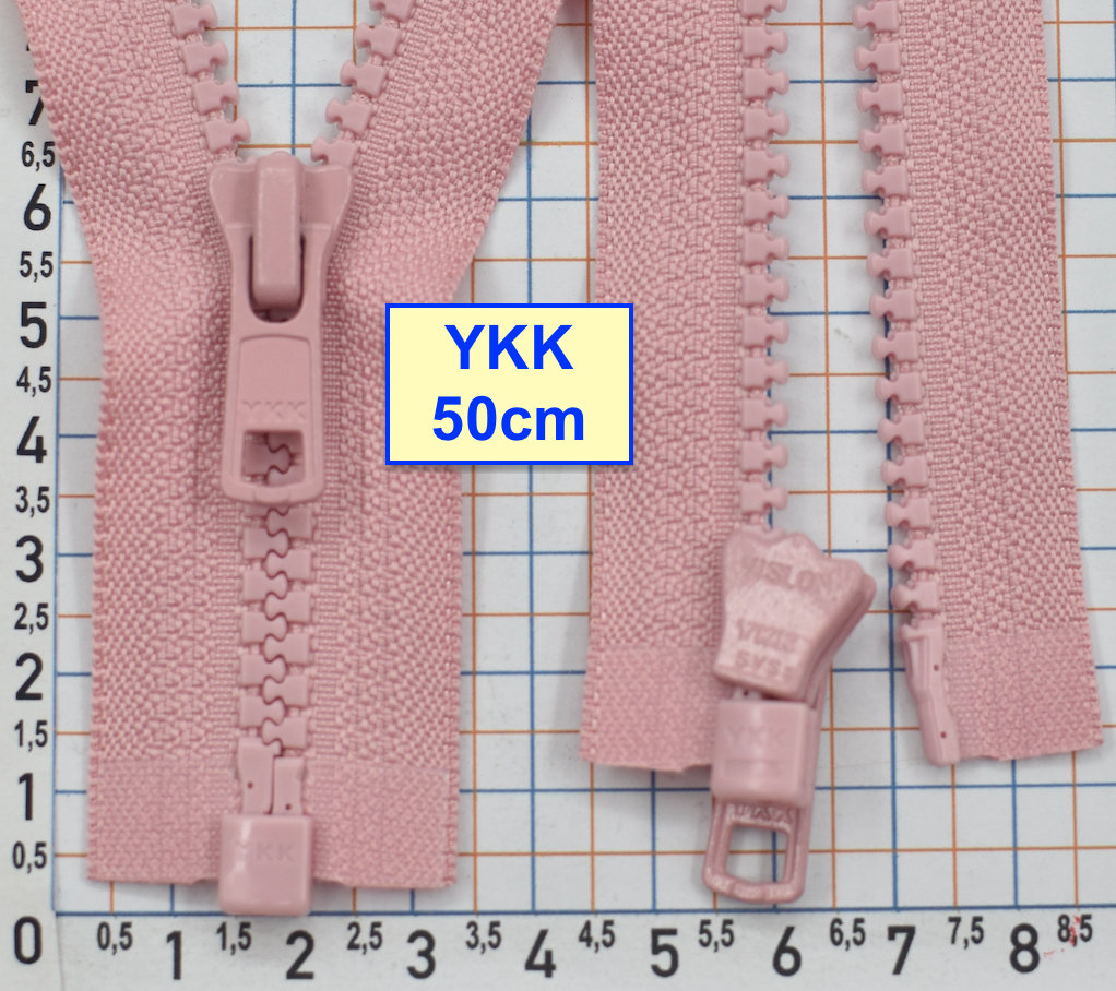 Блискавка трактор № 5 YKK Японія 50см  рожево фрезов (652)