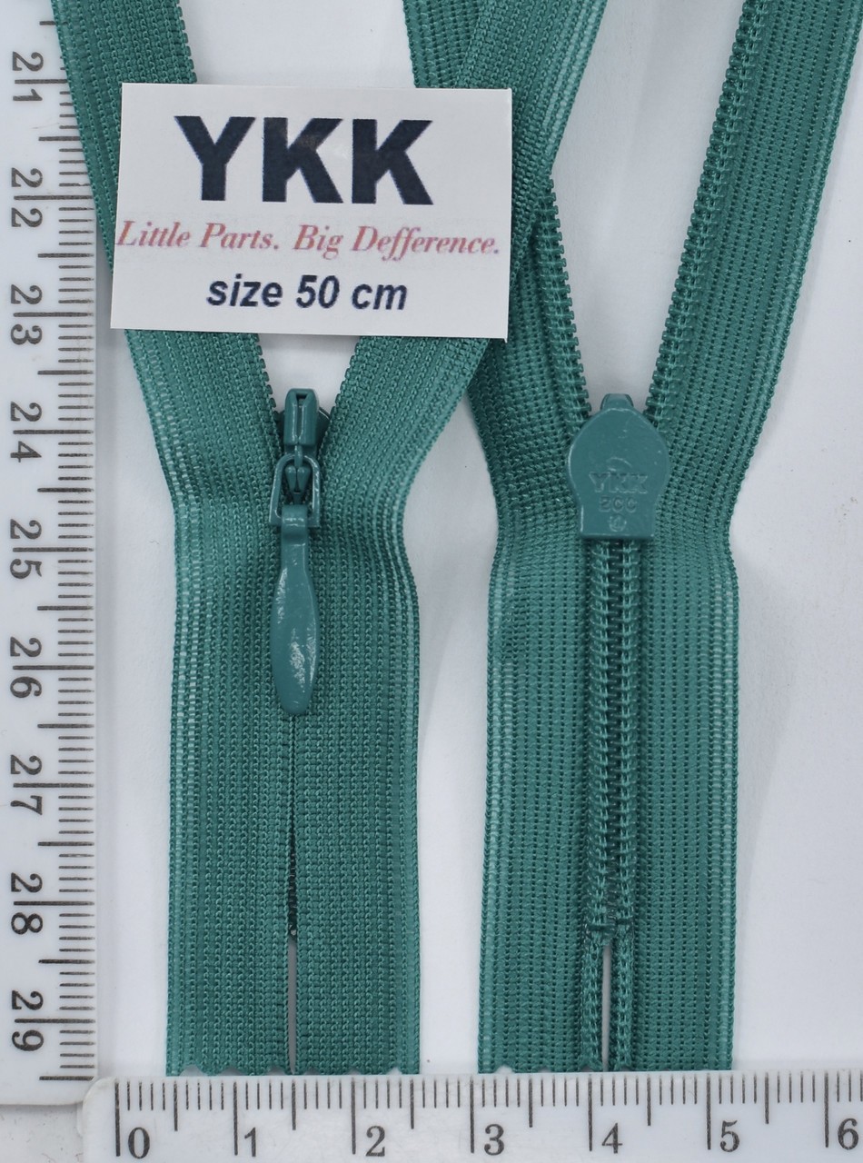 Блискавка спіраль №2 YKK Японія потайна нейлон 50см (023) т зелен