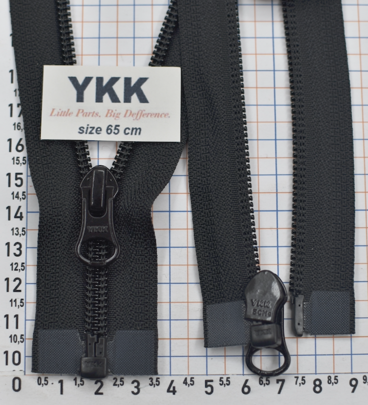 Блискавка YKK спіраль № 5 разьемна 65см № 580 чорна