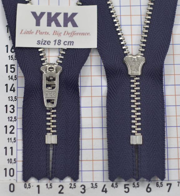 Блискавка метал джинсова № 4.5 сер звено YKK Японія 18см № 058 