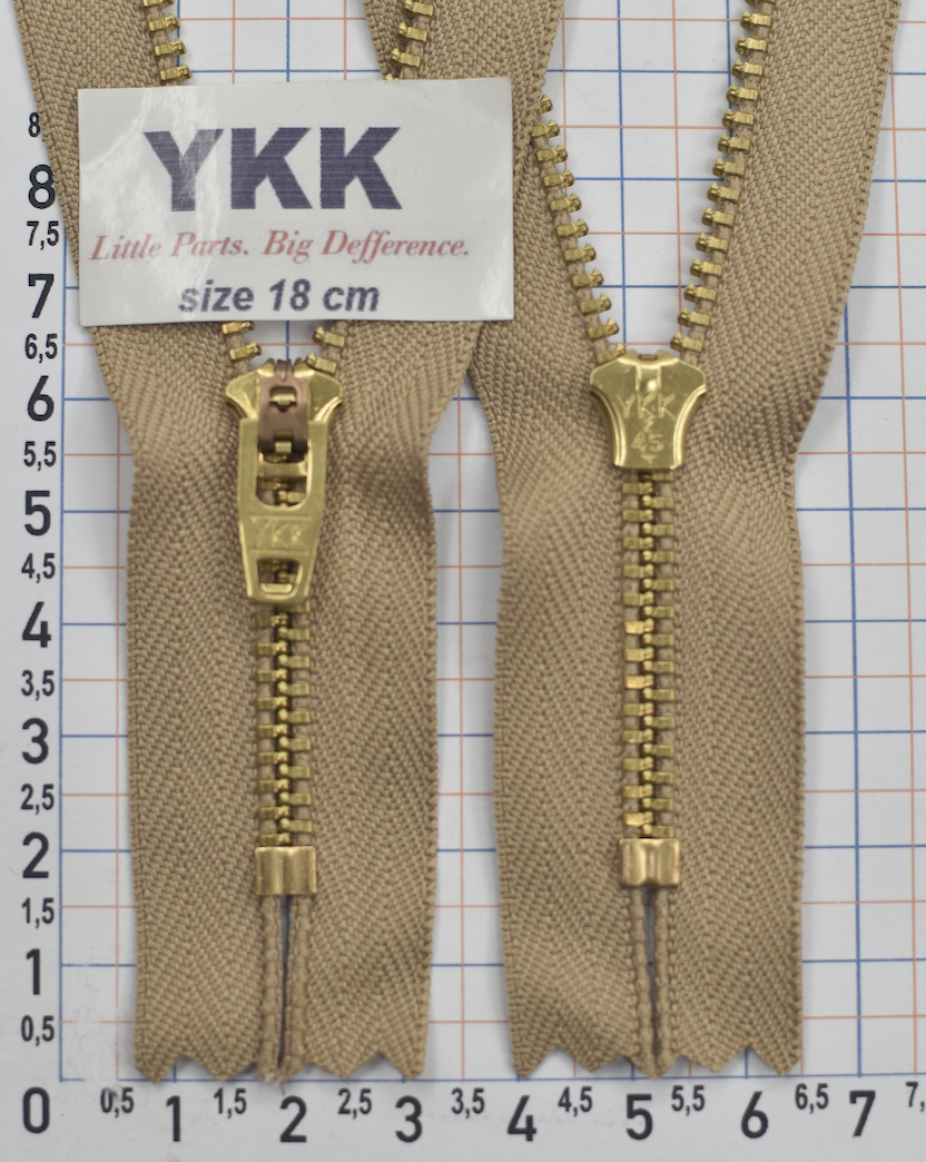 Блискавка метал джинсова золото №4 YKK Японія т пісочне (203)
