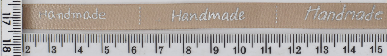 Стрічка атласна шир = 1см HAND MADE бежев