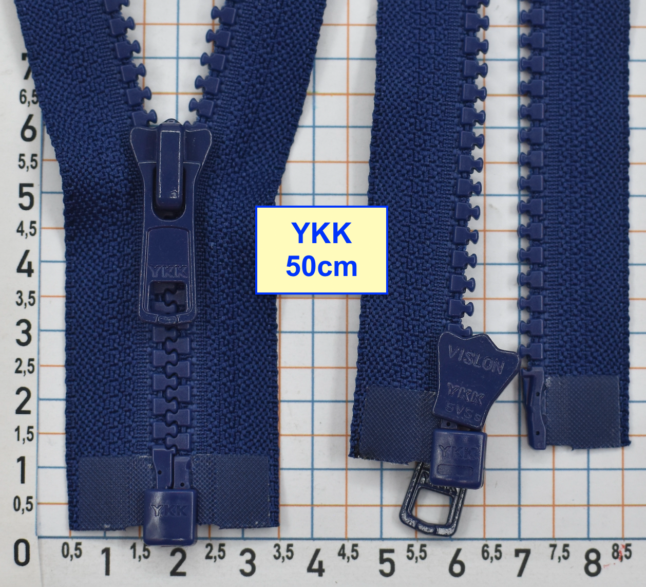Блискавка трактор № 5 YKK Японія 50см  темно волошково індігов (317)