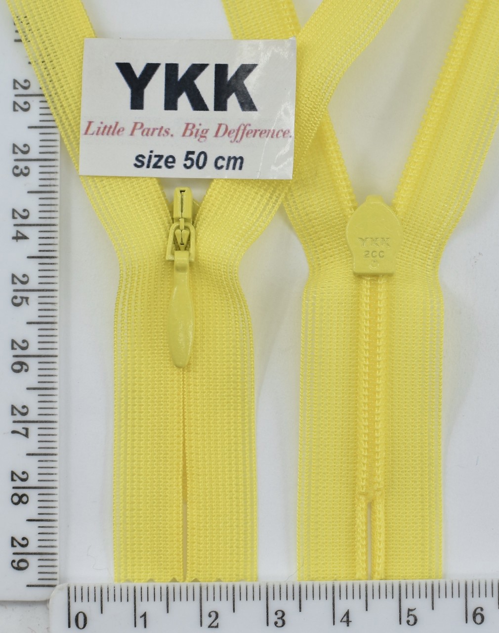 Блискавка спіраль №2 YKK Японія потайна нейлон 50см (504) жовтий