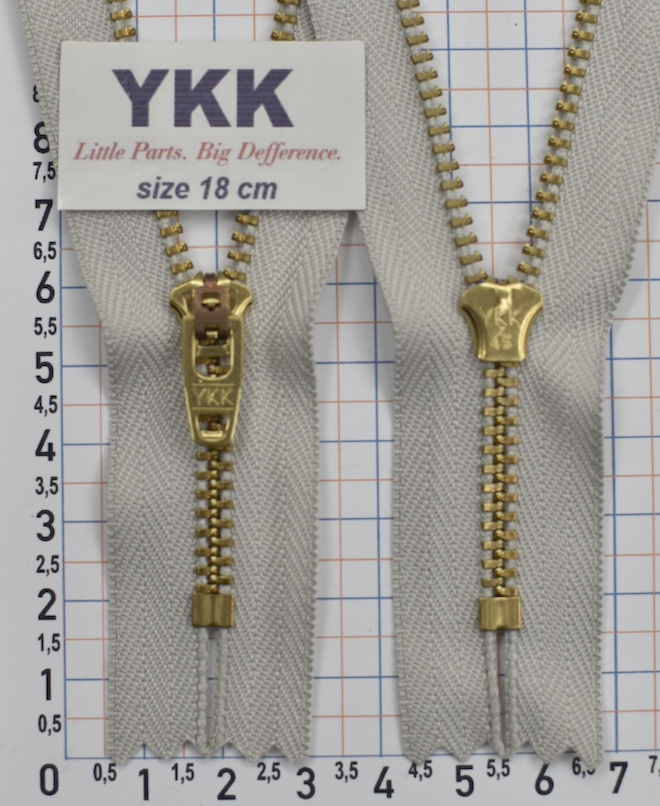 Блискавка метал джинсова золото №4 YKK Японія № 832