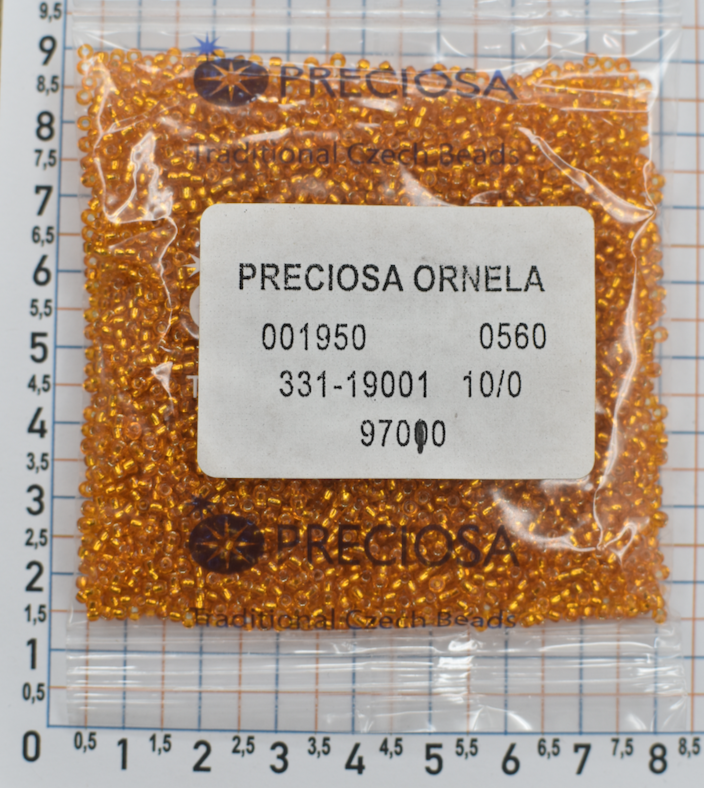 Бісер PRECIOSA №10 / 0 блискучий №97010 пакет 50 грам