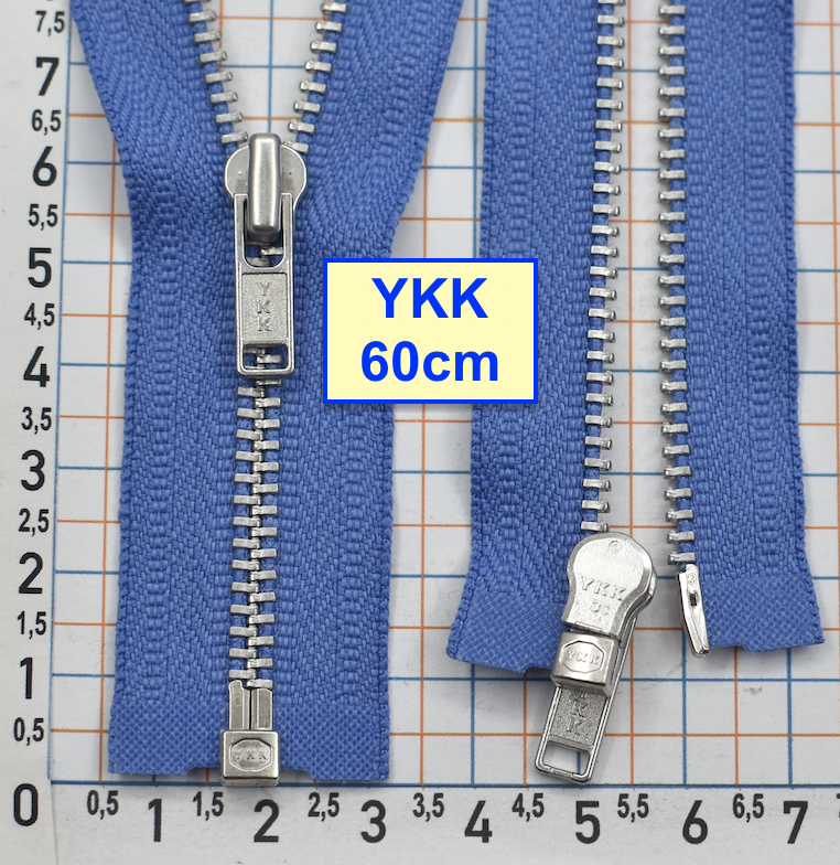 Блискавка 60см метал алюм №3 YKK Японія  св син лавандов (954)