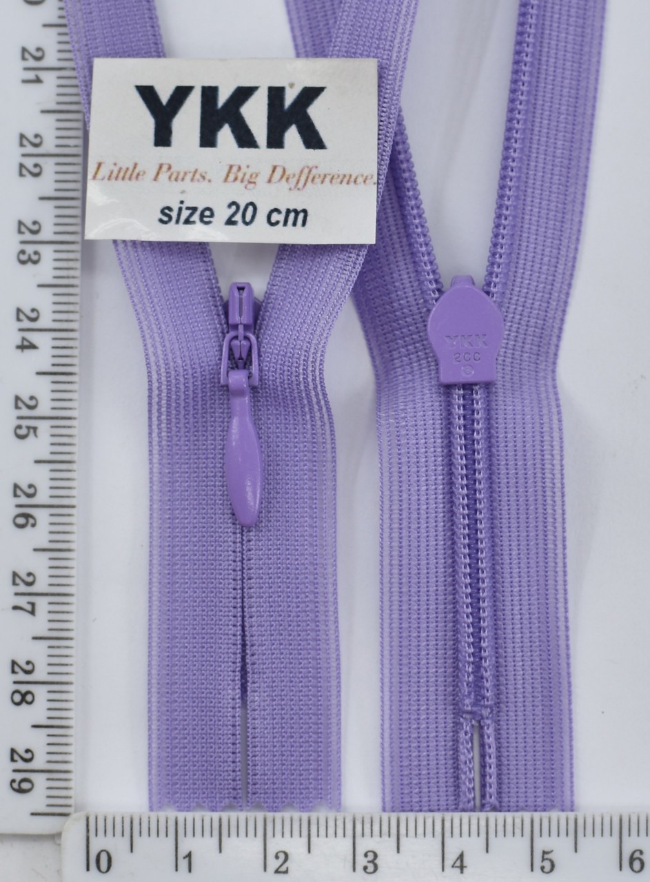 Блискавка спіраль №2 YKK Японія потайна нейлон (862) 20см св фіолет