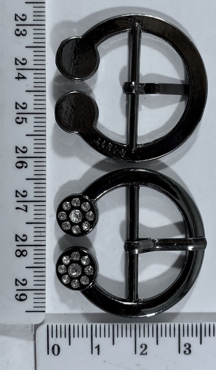 Пряжка страза щір 2,5 см черн
