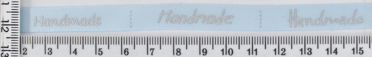 Стрічка атласна шир = 1см HAND MADE блакитна