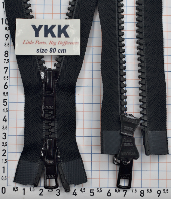 Блискавка 80см трактор №5 YKK VSMR-5-DA-DAG3-E-P14N чорна